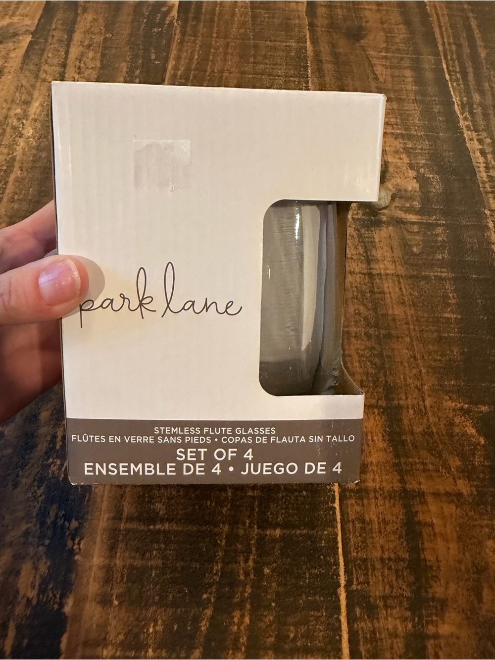 Park Lane White Stemless Flute Glasses Set of 4